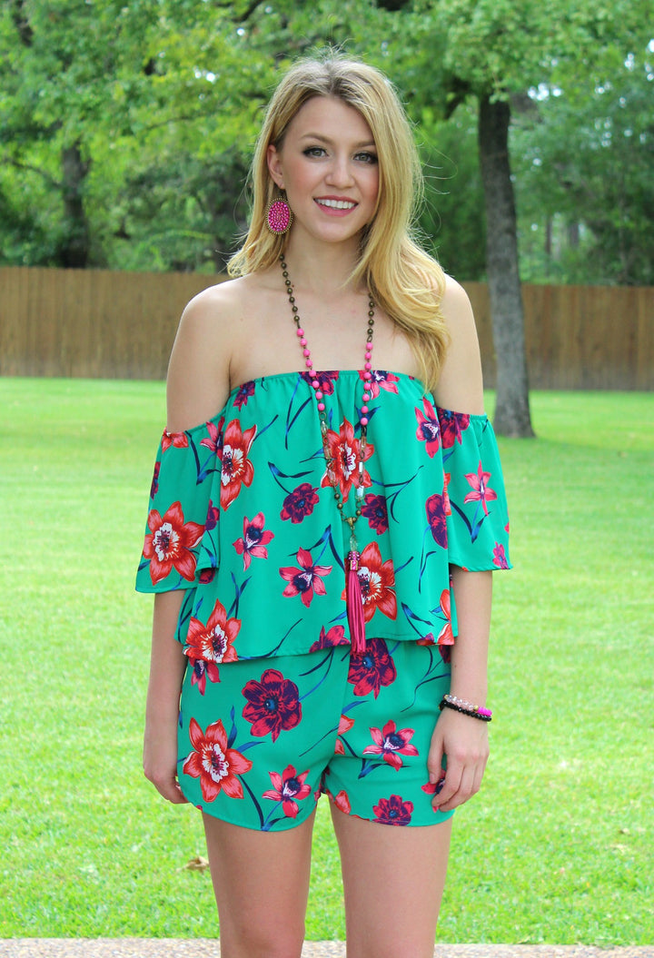 Last Chance Size Small | Tropical Dreams Floral Shorts - Giddy Up Glamour Boutique