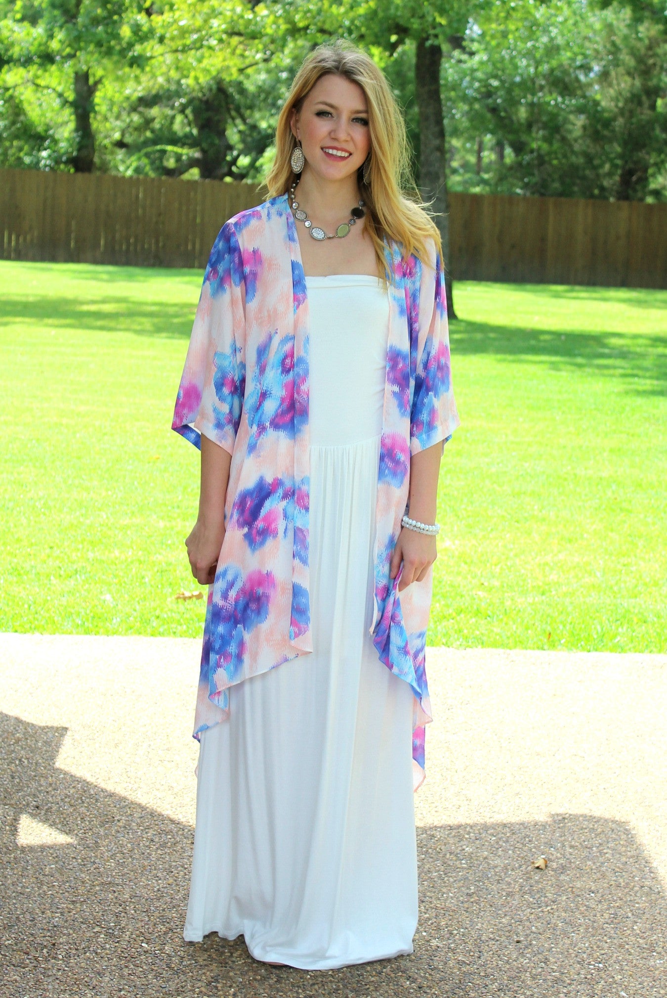 Last Chance Size S/M | The Rowan Kimono in Bright Watercolor - Giddy Up Glamour Boutique