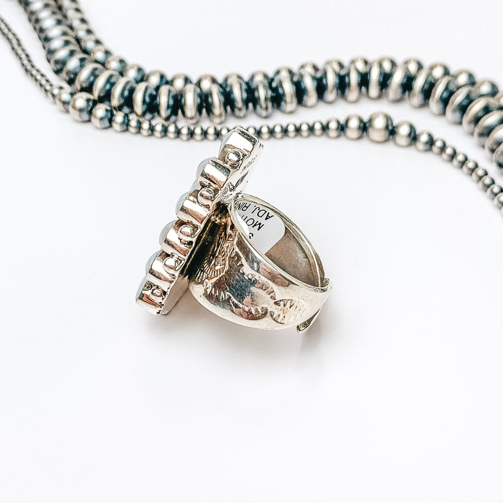 HaDa Collection | Sterling Silver Long Oval Mother of Pearl Cluster Ring - Giddy Up Glamour Boutique