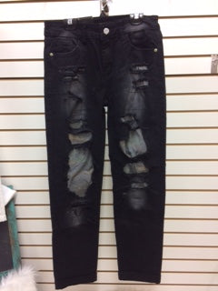 Black Distressed with Camo - Giddy Up Glamour Boutique