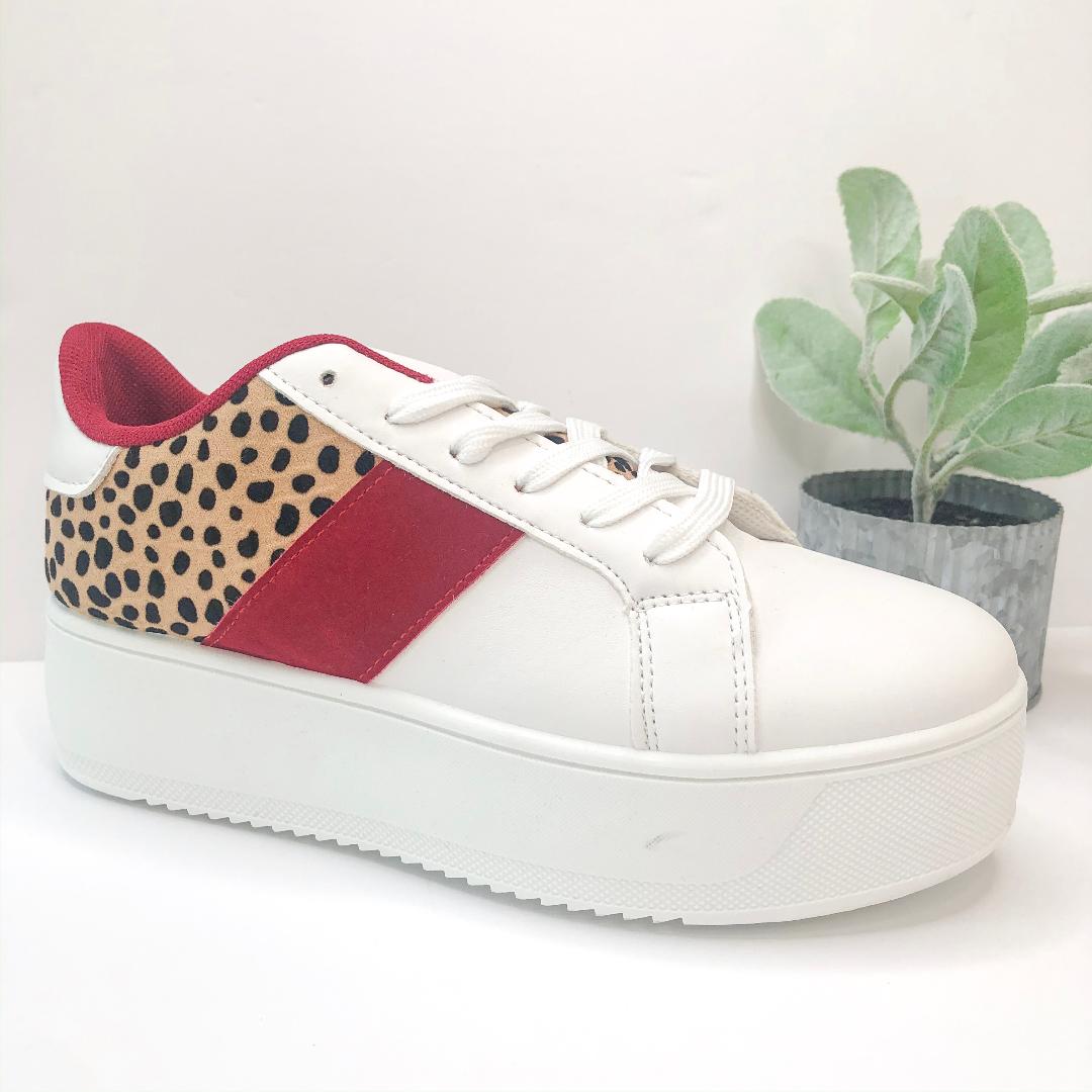 Last Chance Size 5 & 6 | Chasing Chic Platform Sneakers in Leopard - Giddy Up Glamour Boutique