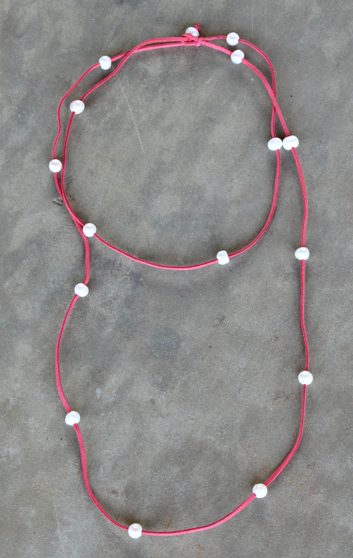 Leather Pearl Necklaces