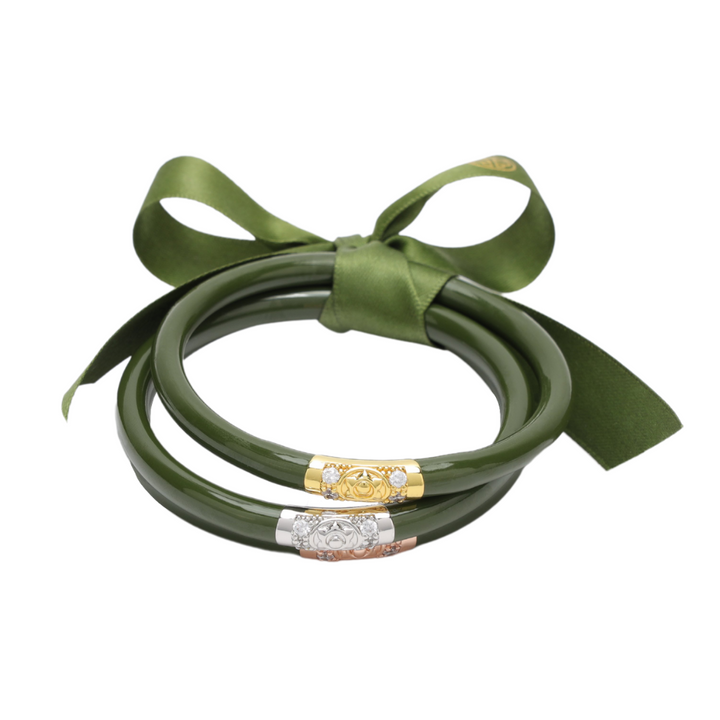 BuDhaGirl | Set of Three | Three Kings All Weather Bangles in Jade - Giddy Up Glamour Boutique
