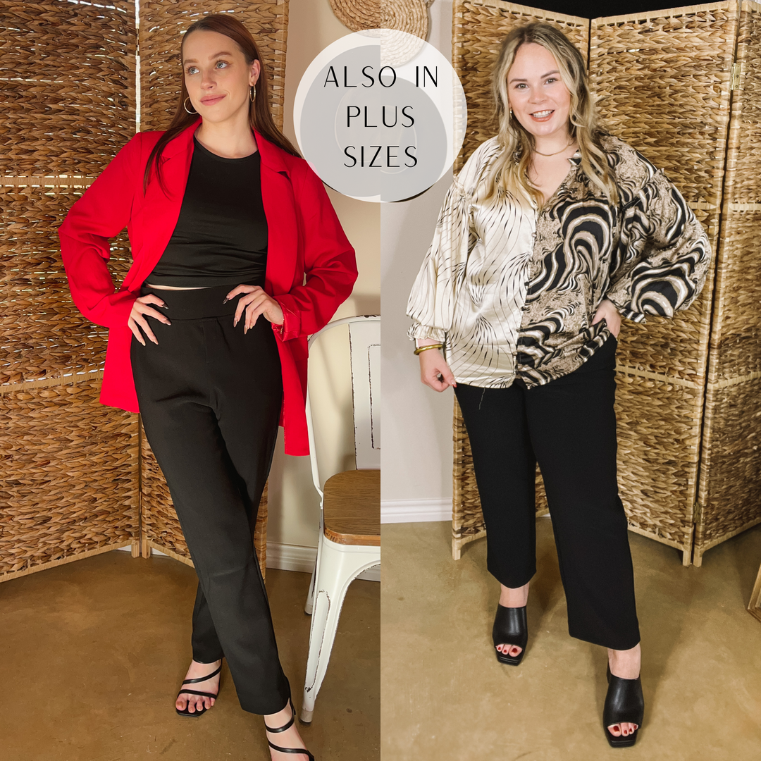 Mesmerizing Sight Straight Leg Slacks in Black - Giddy Up Glamour Boutique