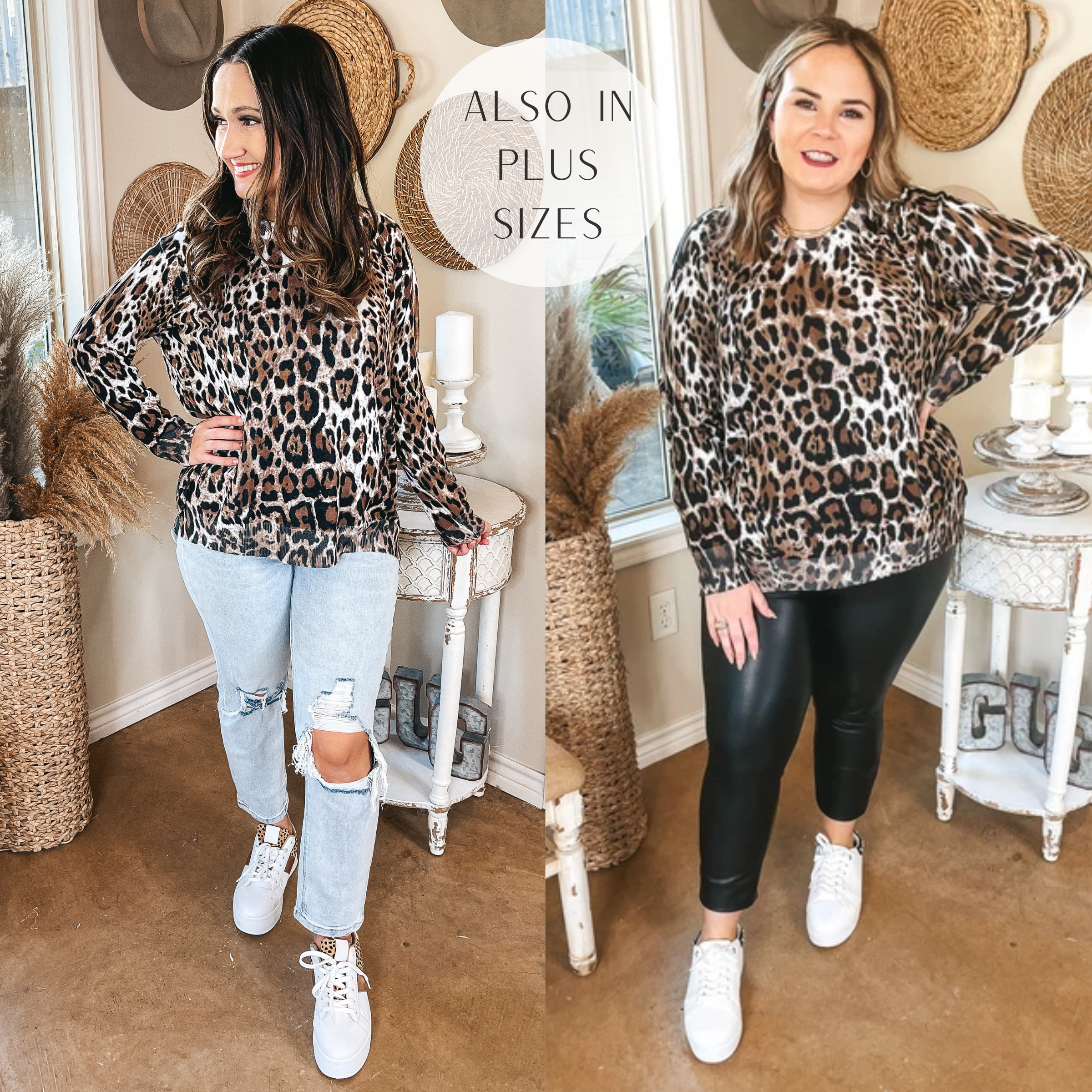 Online Exclusive | Trend Spotter Leopard Print Sweater with Zipper Detail - Giddy Up Glamour Boutique
