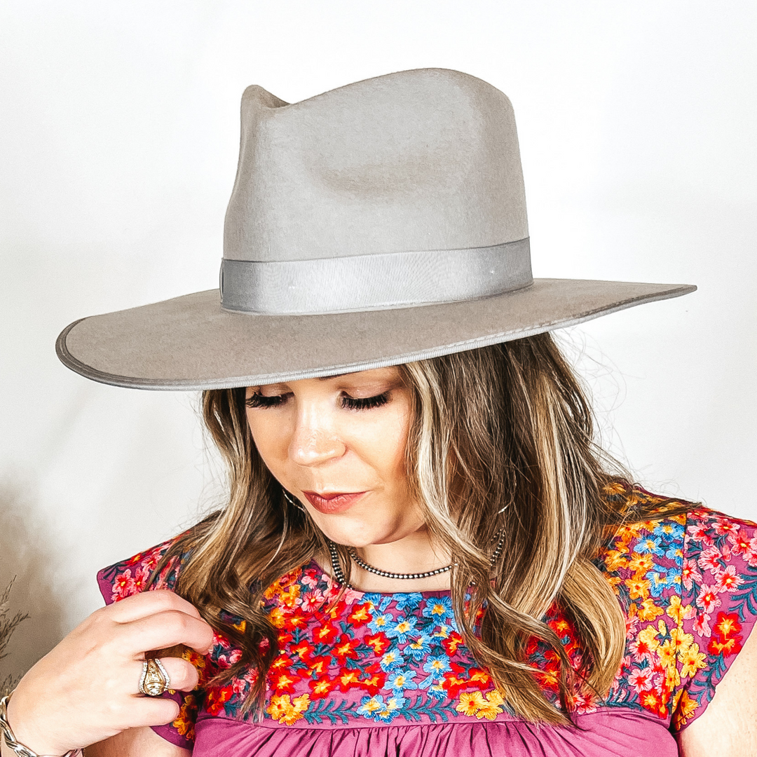 Lack of Color | Stone Rancher Wool Felt Hat in Grey - Giddy Up Glamour Boutique