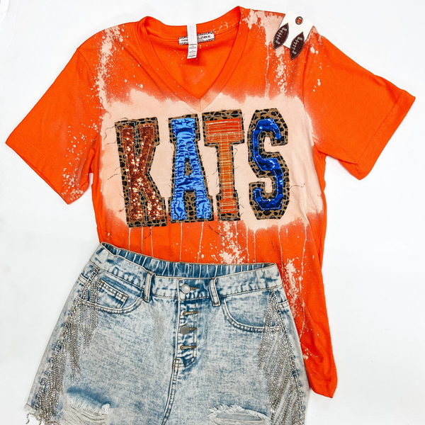 Go Astros Short Sleeve Tee in Orange with Keyhole 3XL