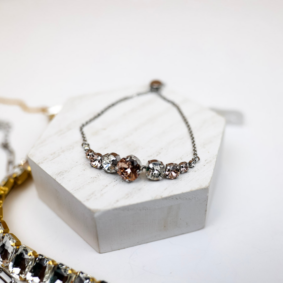 Sorrelli | London Slider Bracelet in Palladium Silver Tone and Snow Bunny - Giddy Up Glamour Boutique