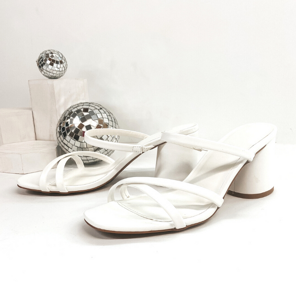 High Priority Strappy Heeled Sandals in White