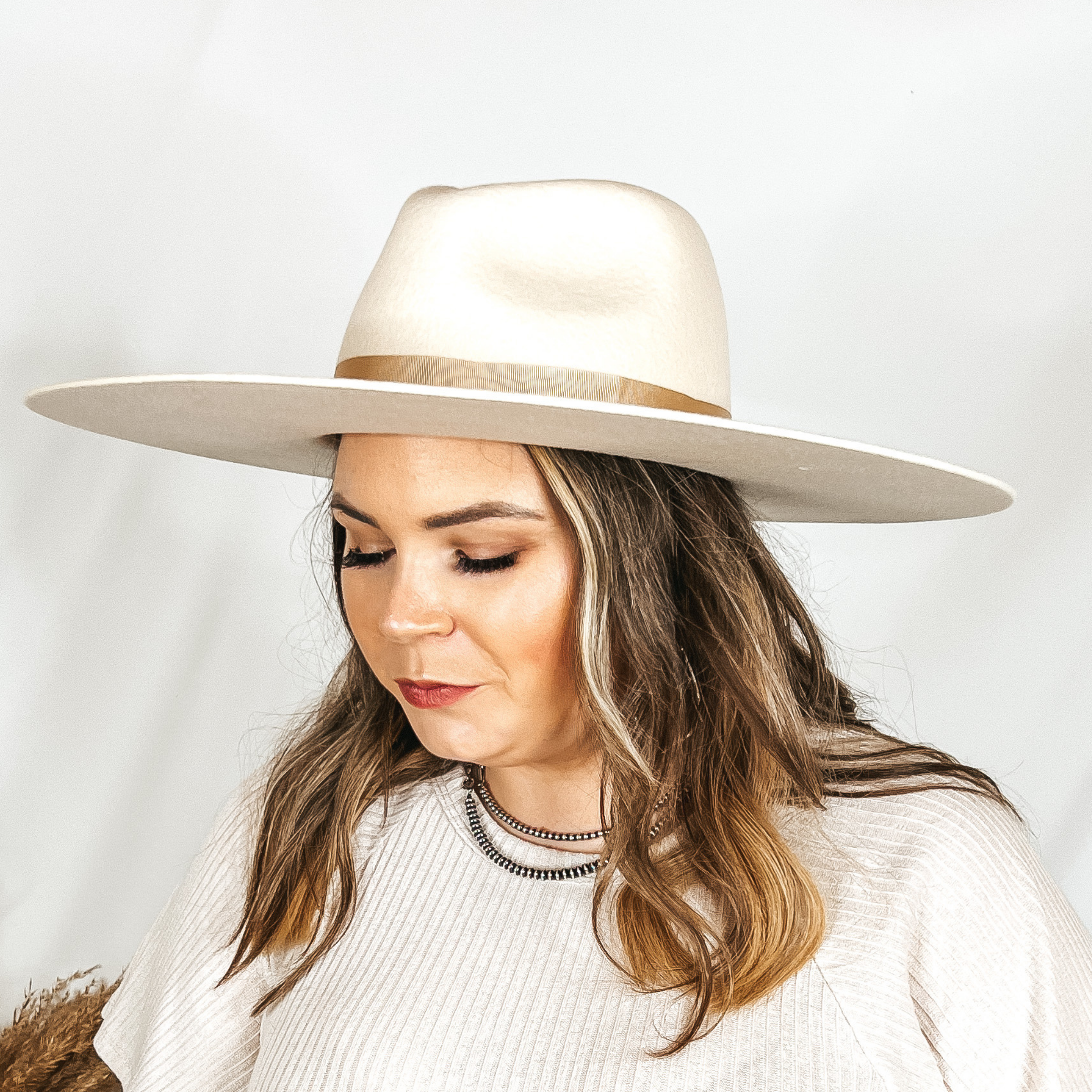 Lack of Color | Montana Wide Brim Wool Felt Hat in Ivory