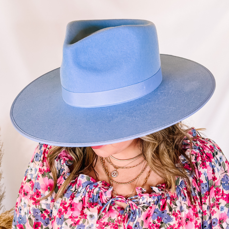 Lack of Color | Capri Rancher Wool Felt Hat in Sky Blue - Giddy Up Glamour Boutique