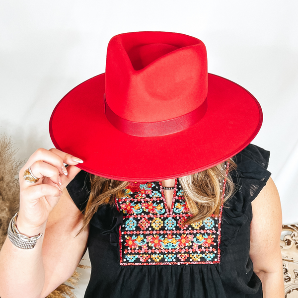 Lack of Color | Ruby Rancher Wool Felt Hat in Red | Giddy Up