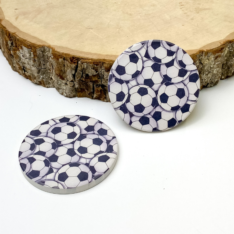 Set of Two | Soccer Car Coasters - Giddy Up Glamour Boutique