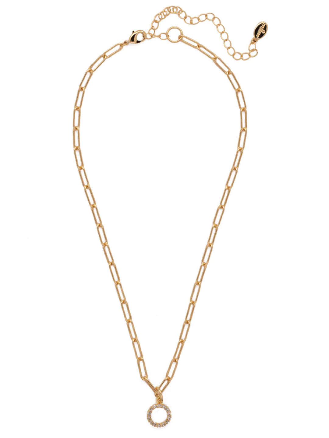 Sorrelli | Initial Pendant Necklace in Bright Gold Tone and Crystal - Giddy Up Glamour Boutique