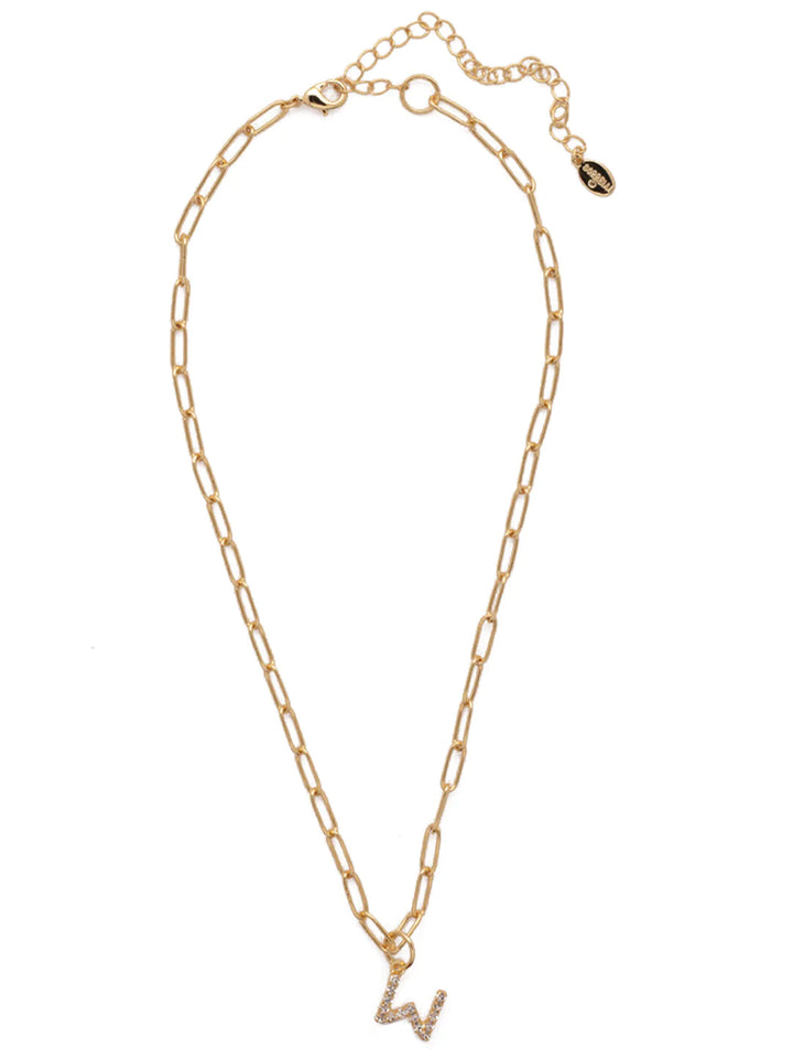 Sorrelli | Initial Pendant Necklace in Bright Gold Tone and Crystal - Giddy Up Glamour Boutique