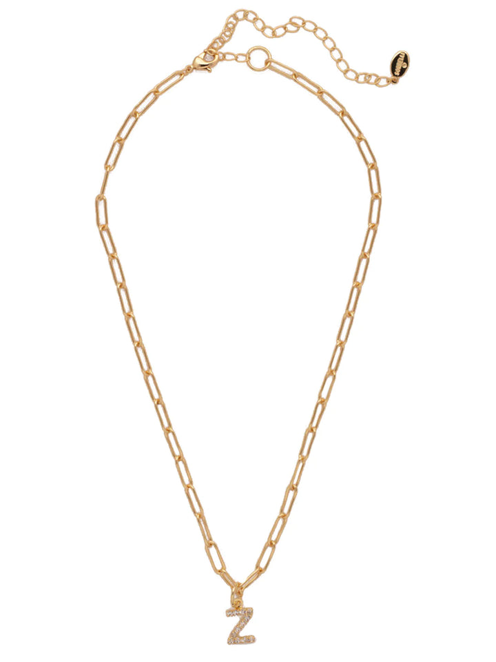 Sorrelli | Initial Pendant Necklace in Bright Gold Tone and Crystal - Giddy Up Glamour Boutique
