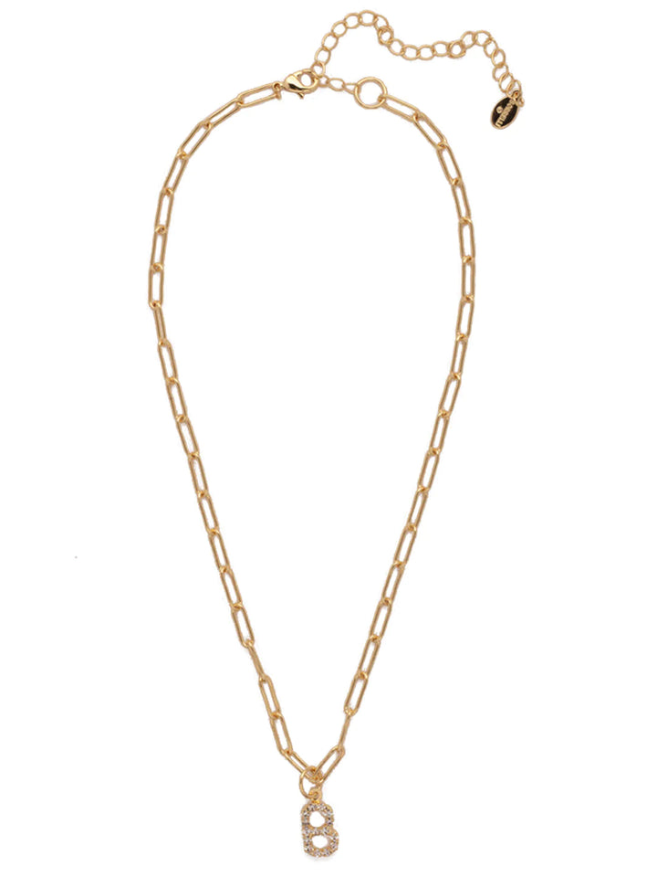 Sorrelli | Initial Pendant Necklace in Bright Gold Tone and Crystal - Giddy Up Glamour Boutique