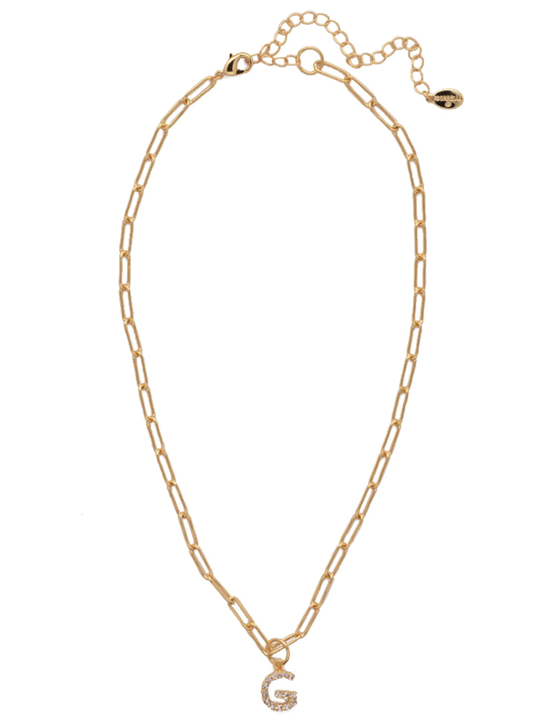 Sorrelli | Initial Pendant Necklace in Bright Gold Tone and Crystal - Giddy Up Glamour Boutique