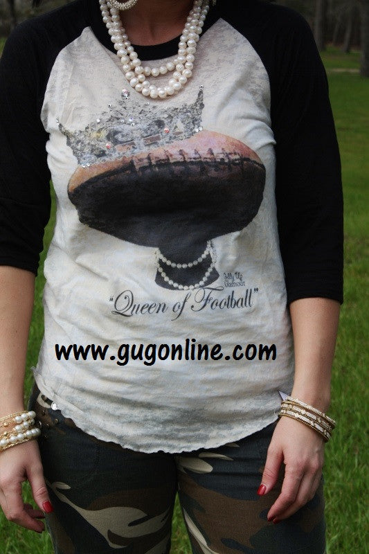 Last Chance Size XS | Queen of Football Sports Baseball Tee - Giddy Up Glamour Boutique
