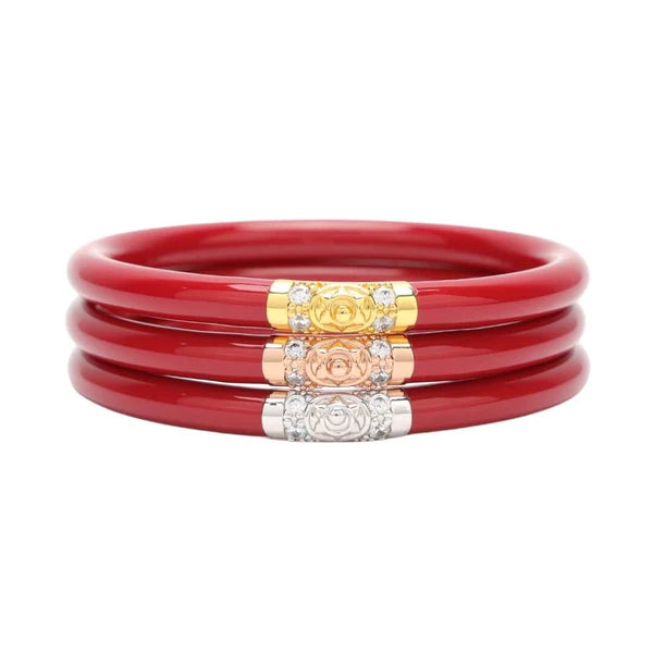 BuDhaGirl | Set of Three | Three Kings All Weather Bangles in Red - Giddy Up Glamour Boutique
