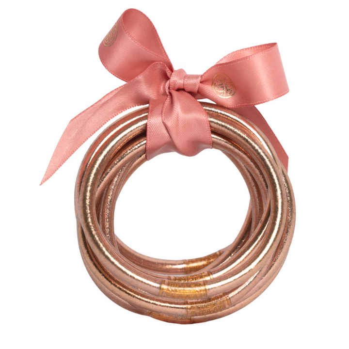 BuDhaGirl | Set of Nine | All Weather Bangles in Rose Gold - Giddy Up Glamour Boutique