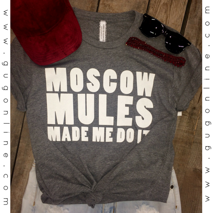 Moscow Mules Made Me Do It Short Sleeve Tee Shirt - Giddy Up Glamour Boutique