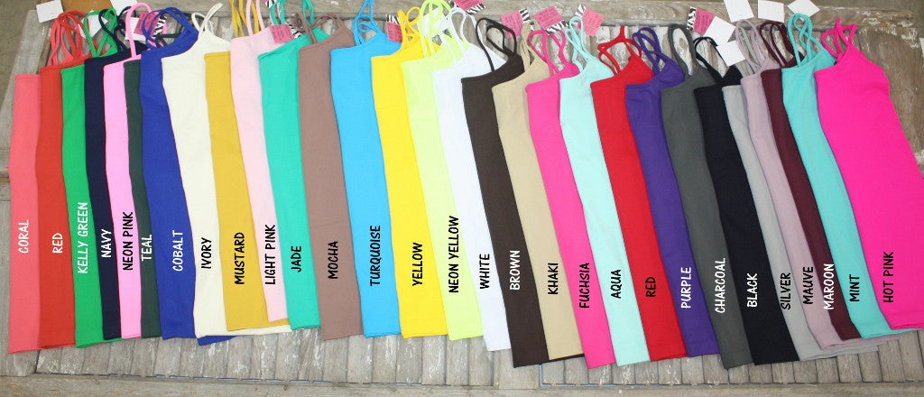 Seamless Spaghetti Strap Camisoles in Assorted Colors - Giddy Up Glamour Boutique