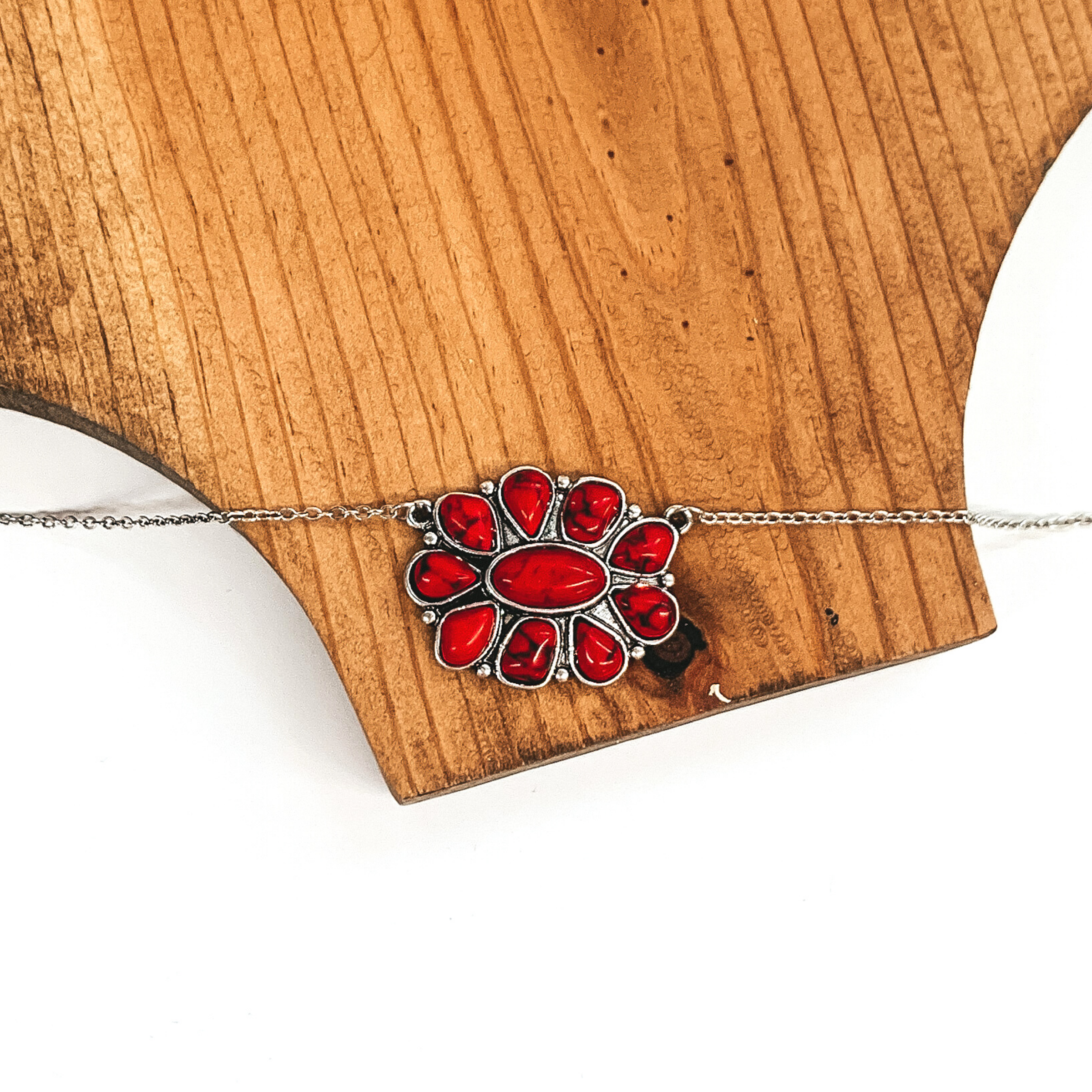 Mini Concho Necklace in Red - Giddy Up Glamour Boutique
