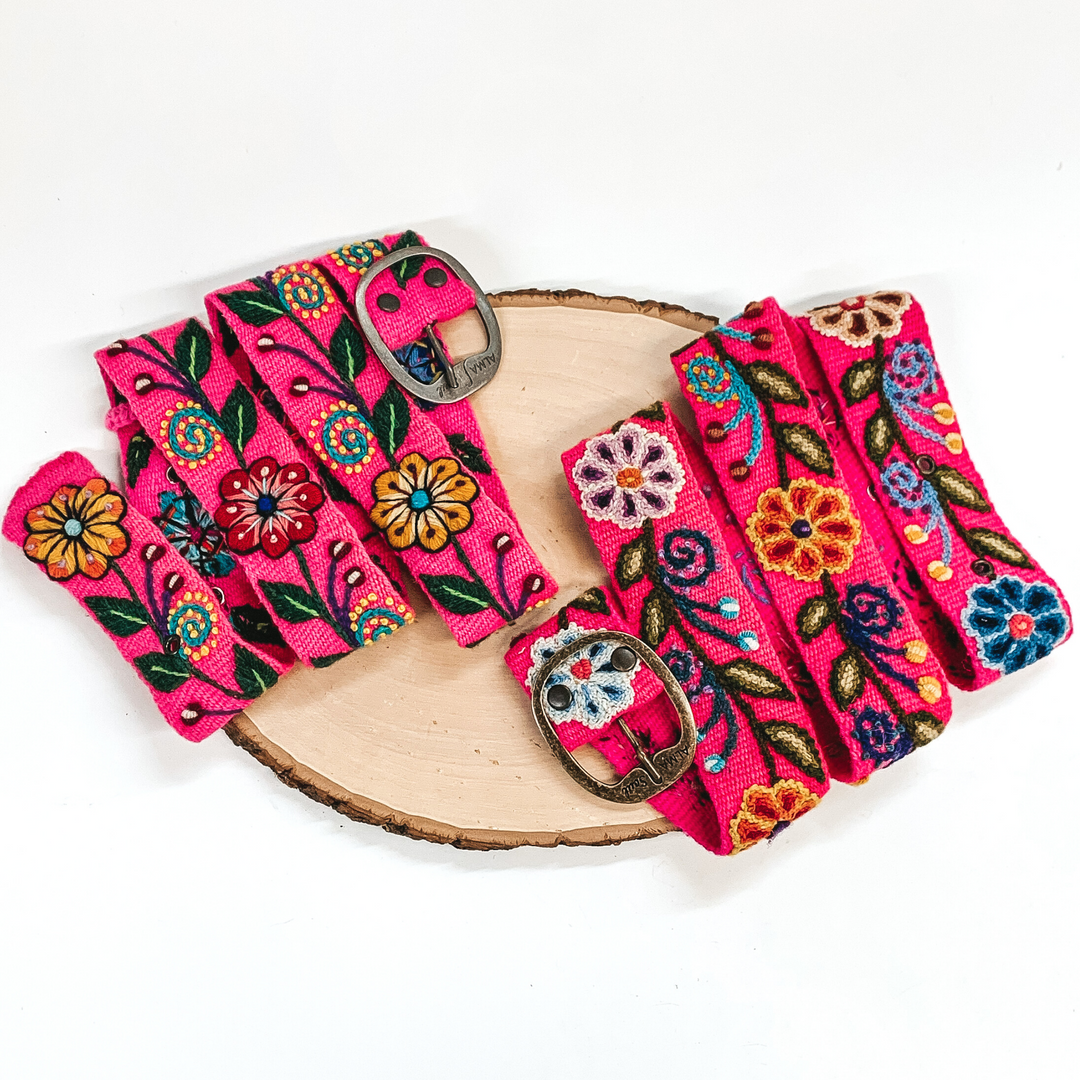 One of a Kind Flower Belt in Pink - Giddy Up Glamour Boutique