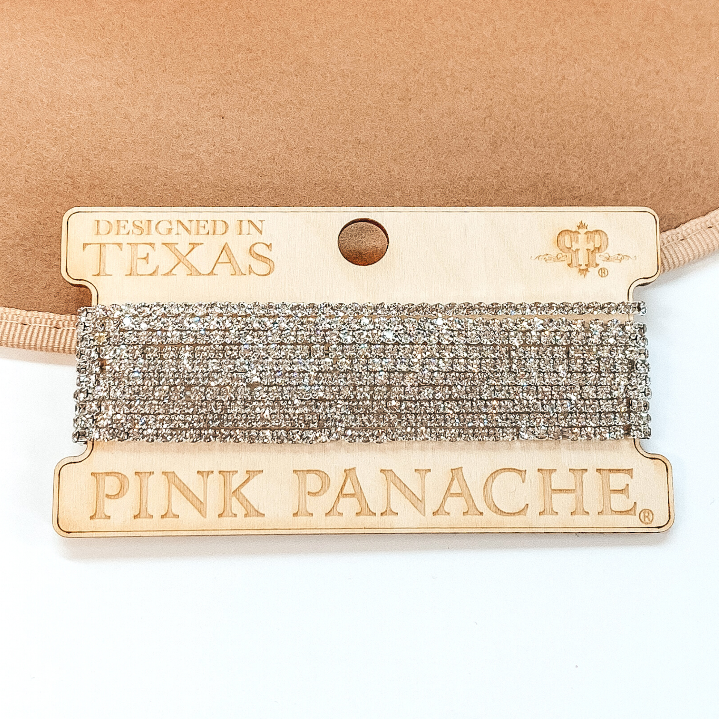 Pink Panache | Clear Crystal Beaded Bracelet Set in Silver