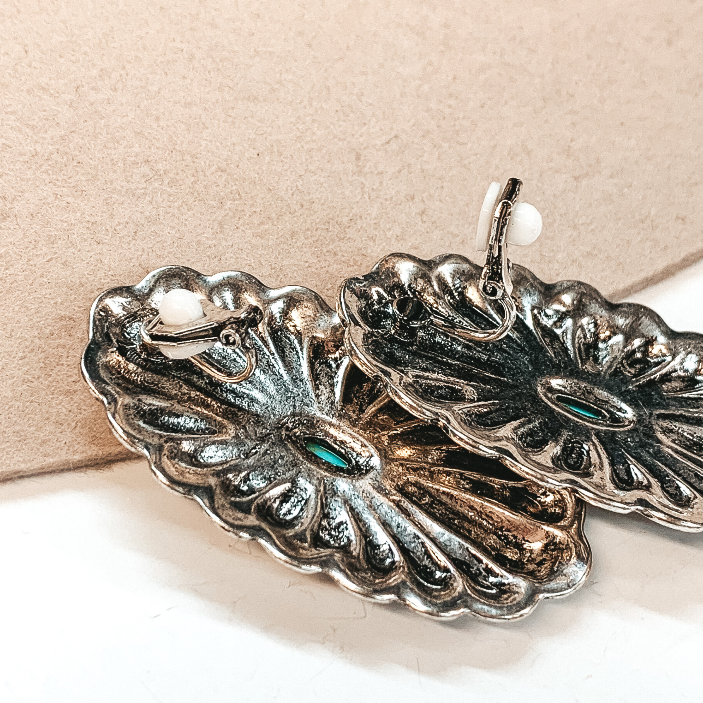 Rope Me In Large Oval Concho Clip On Earrings in Silver - Giddy Up Glamour Boutique