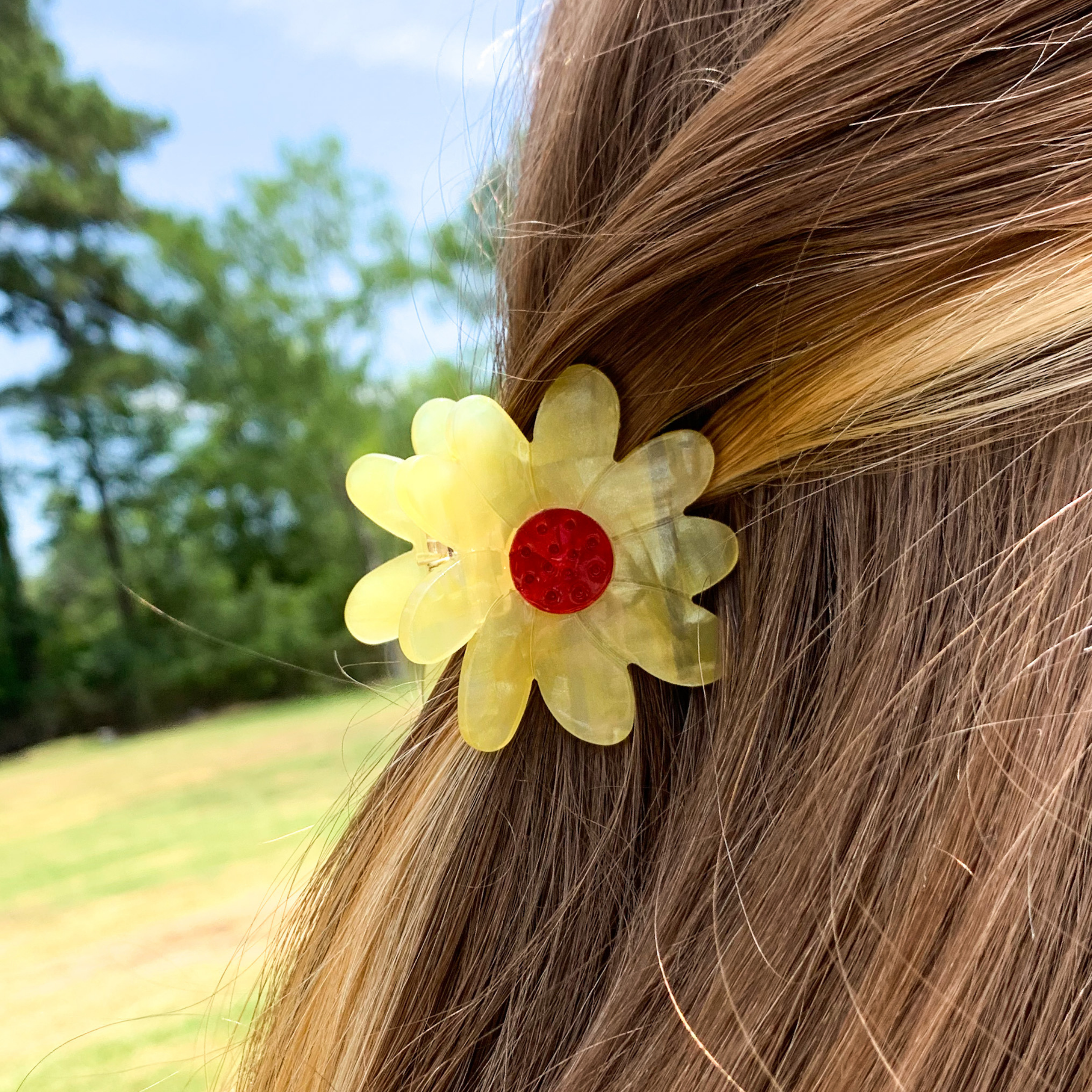 Flower Hair Clip in Yellow - Giddy Up Glamour Boutique
