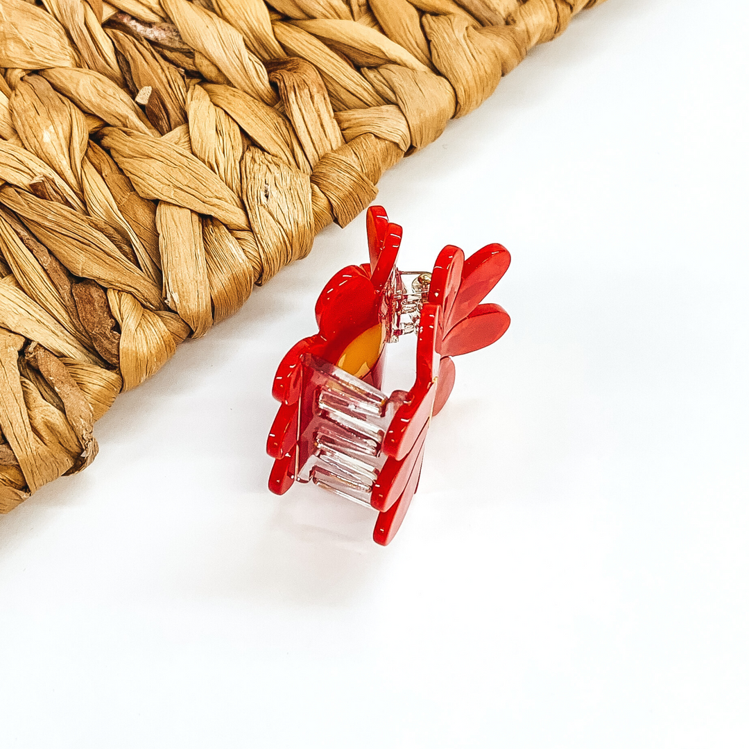 Flower Hair Clip in Red - Giddy Up Glamour Boutique