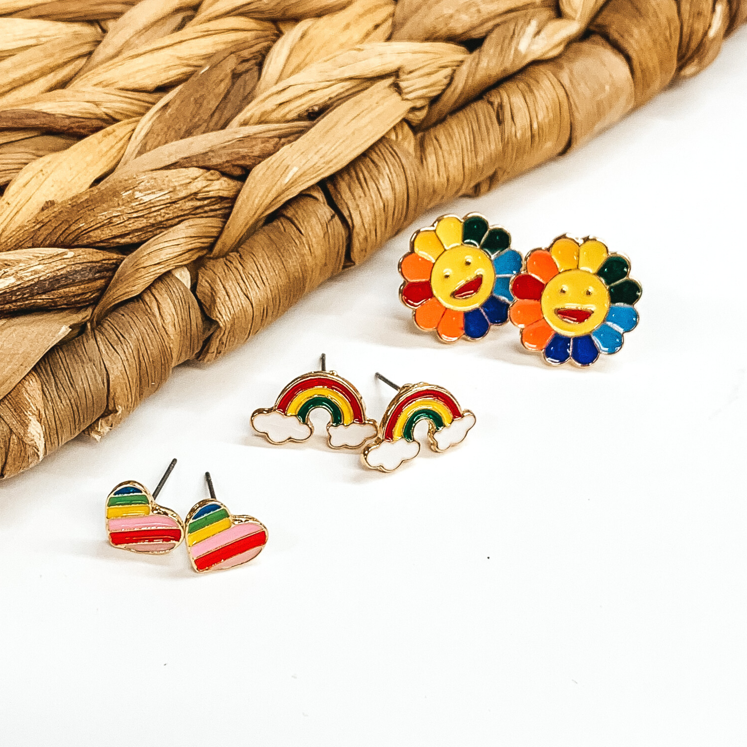 90's Rainbow Style Earring Set - Giddy Up Glamour Boutique