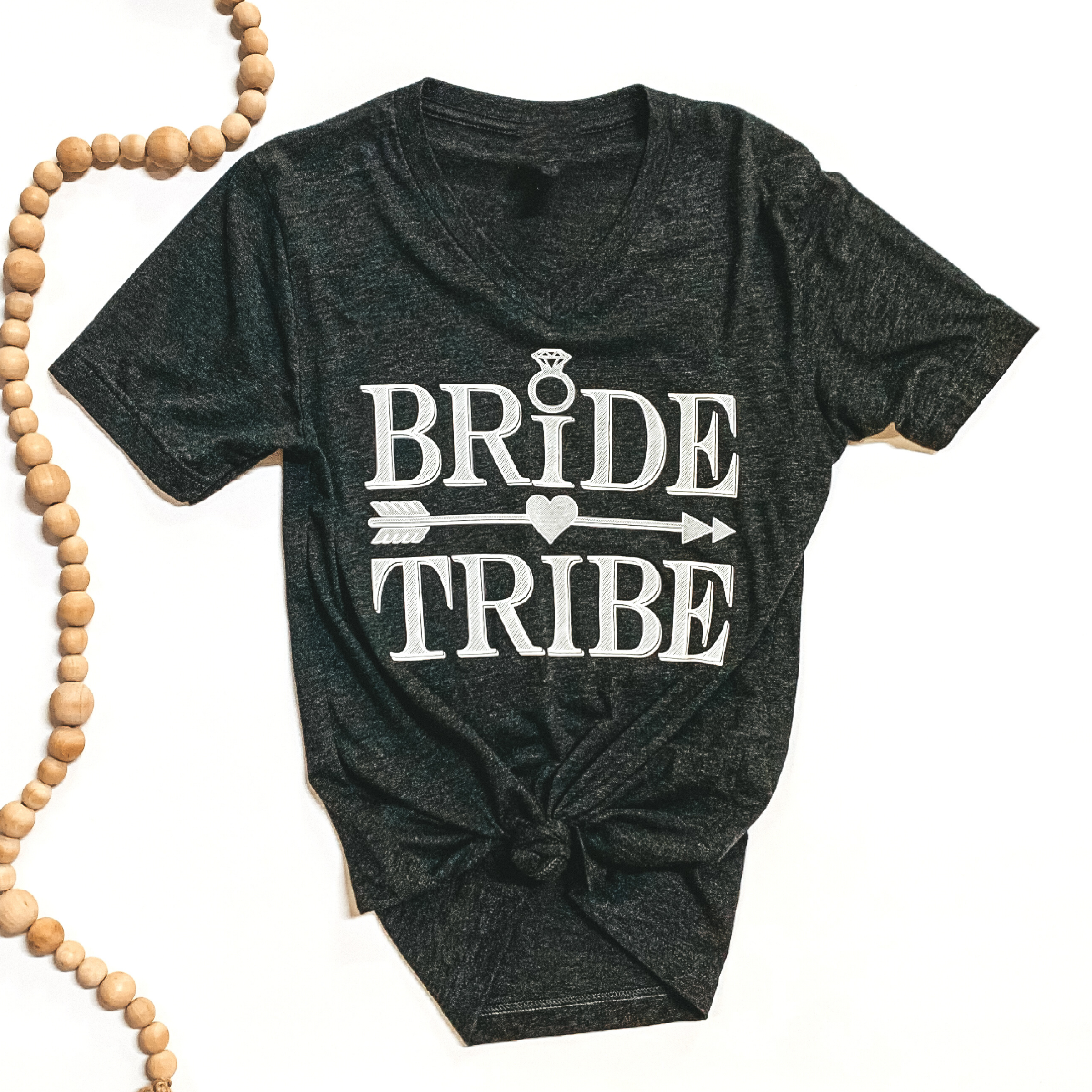 Last Chance Size Small | Bride Tribe Tee in Black - Giddy Up Glamour Boutique