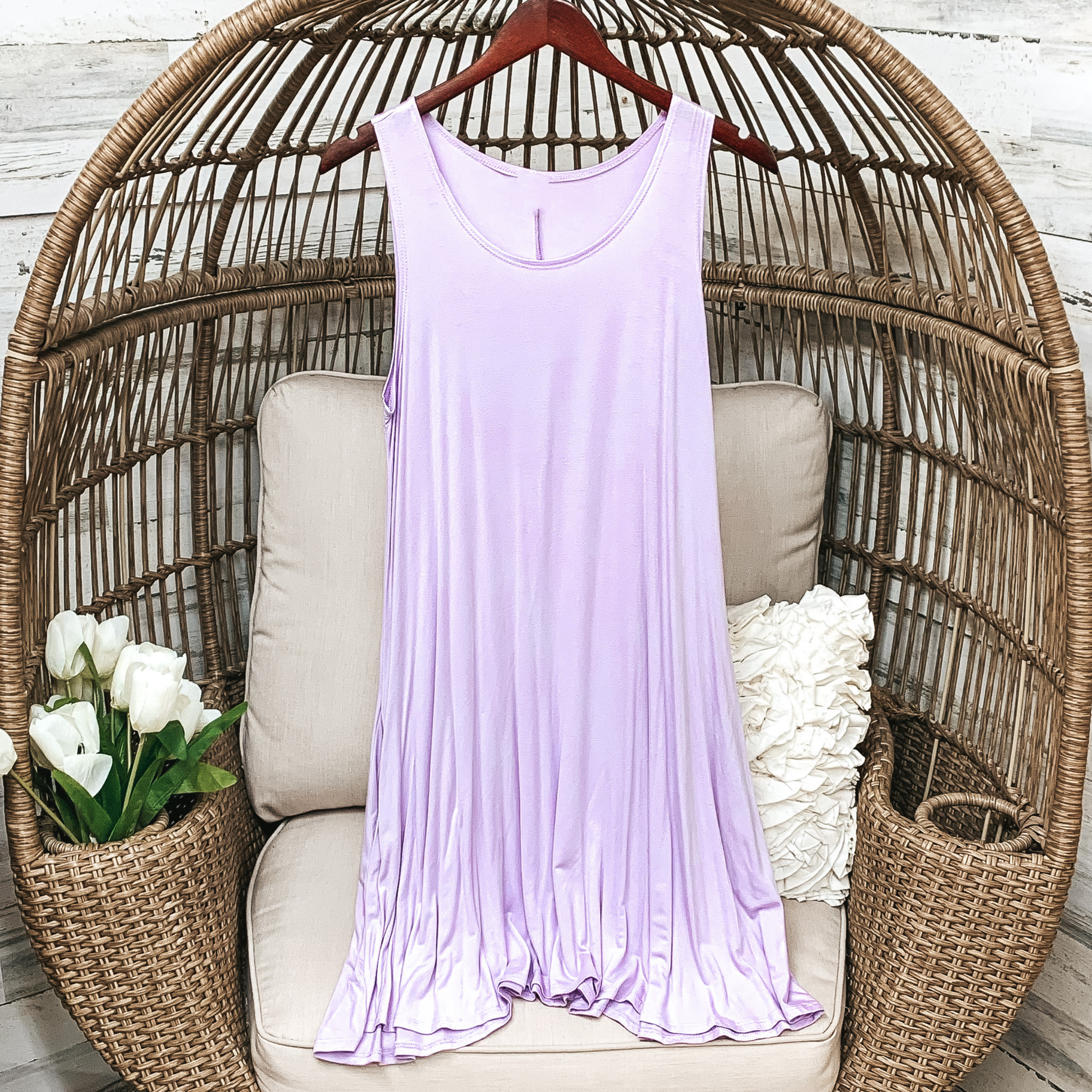 Tank Swing Dress in Lilac - Giddy Up Glamour Boutique