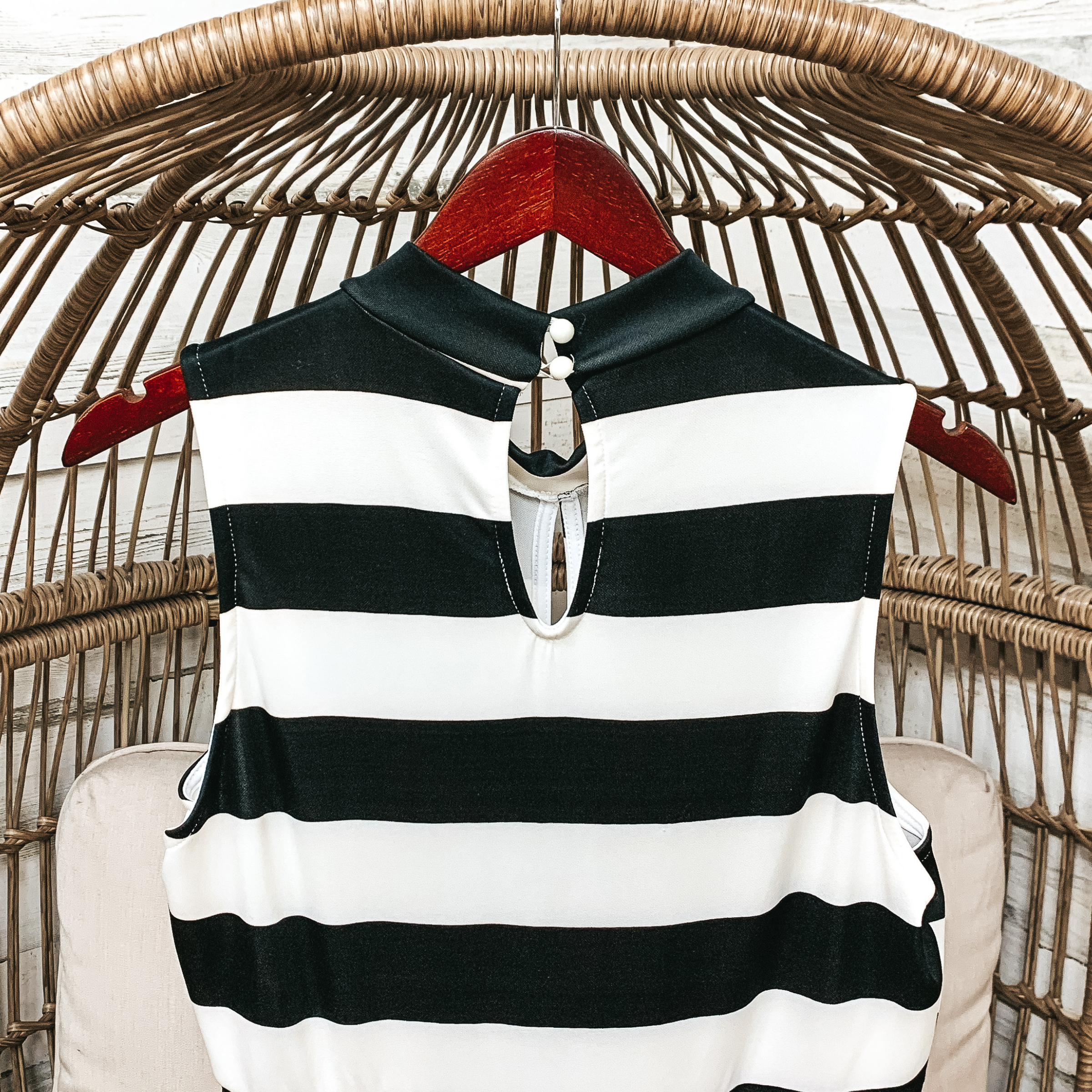 Black and White Striped Dress - Giddy Up Glamour Boutique