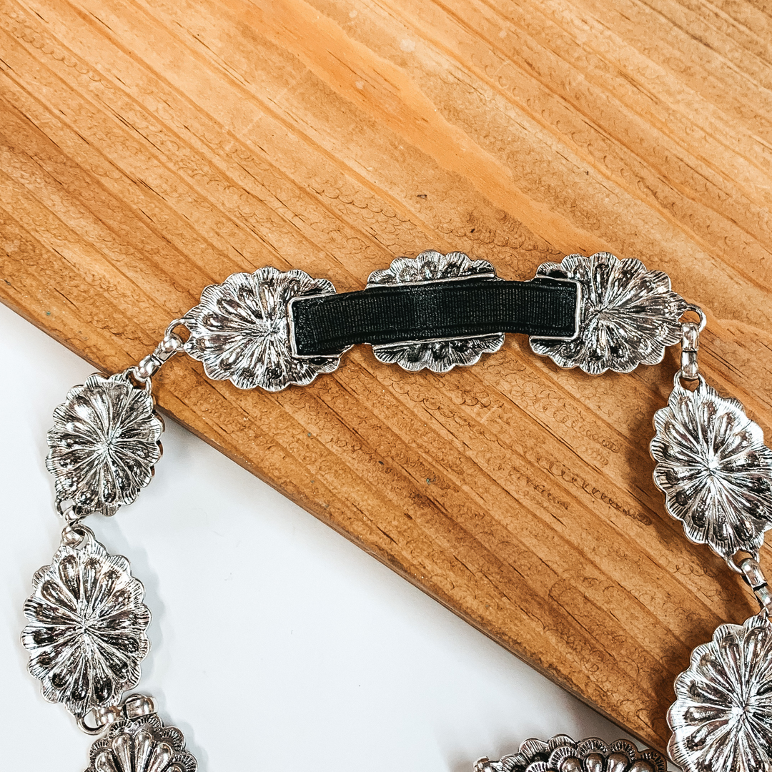 Silver Tone Concho Hat Band with Faux Turquoise Stones - Giddy Up Glamour Boutique