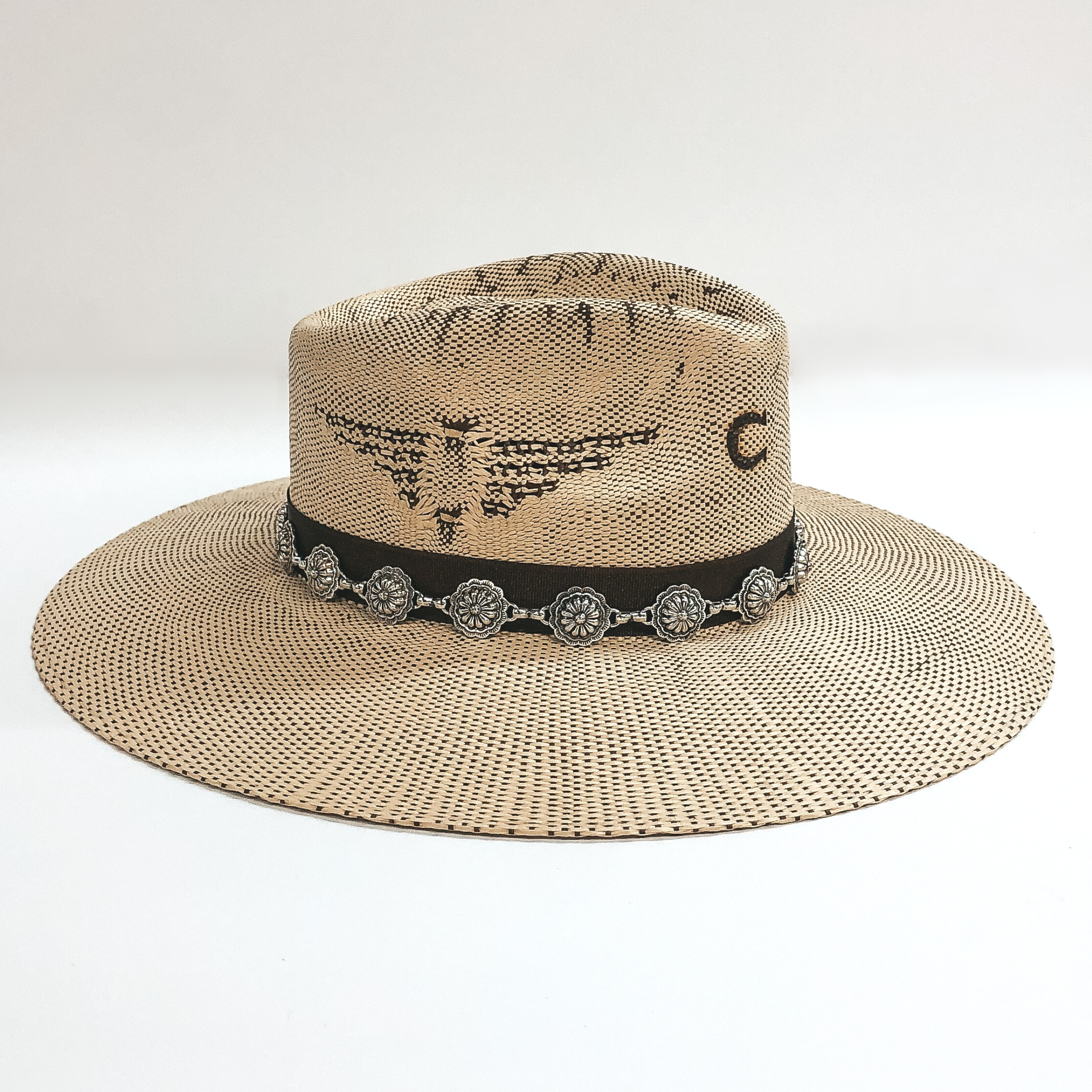 Silver Tone Circle Concho Hat Band - Giddy Up Glamour Boutique