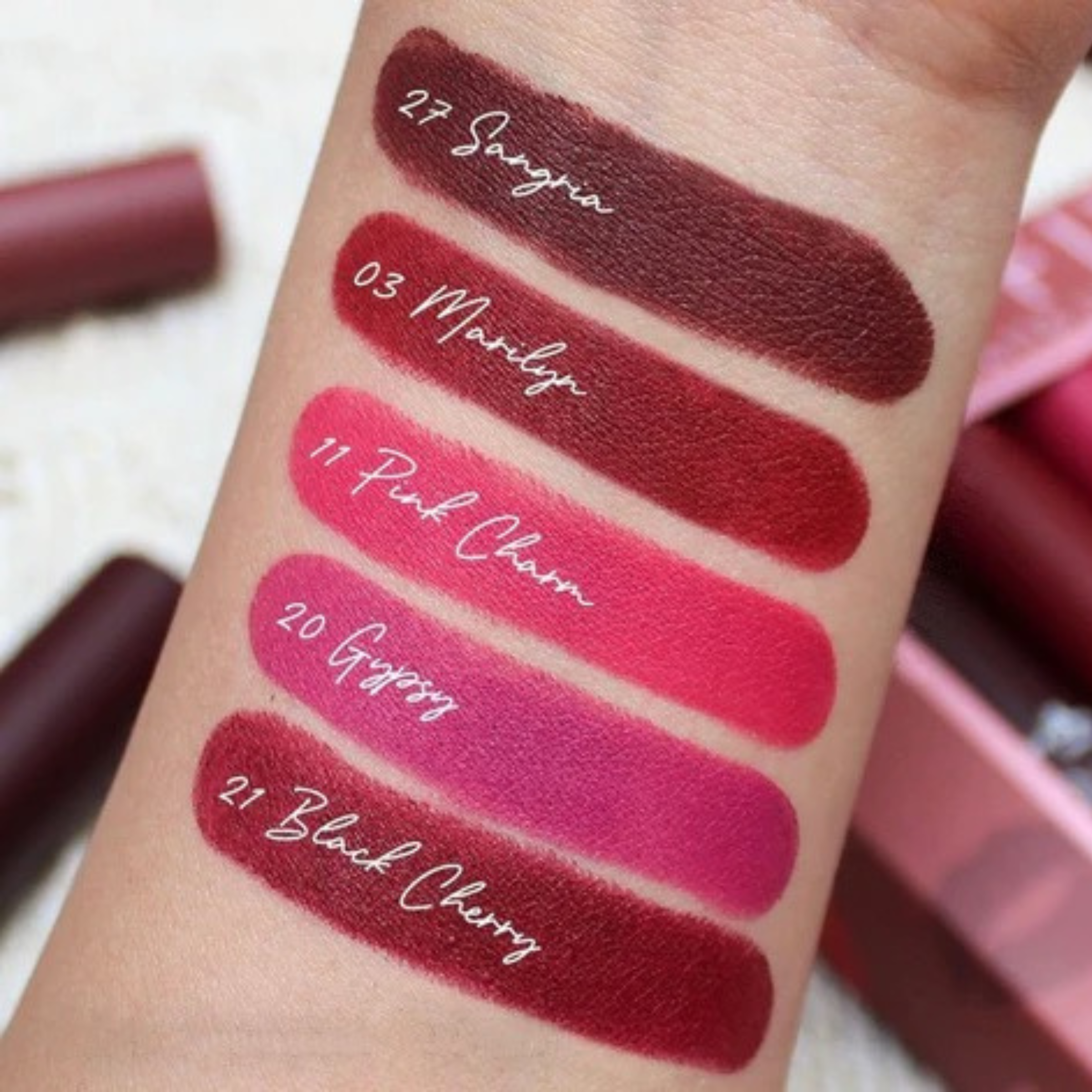 Set of Five | Mousse Matte Lipstick in Reds - Giddy Up Glamour Boutique