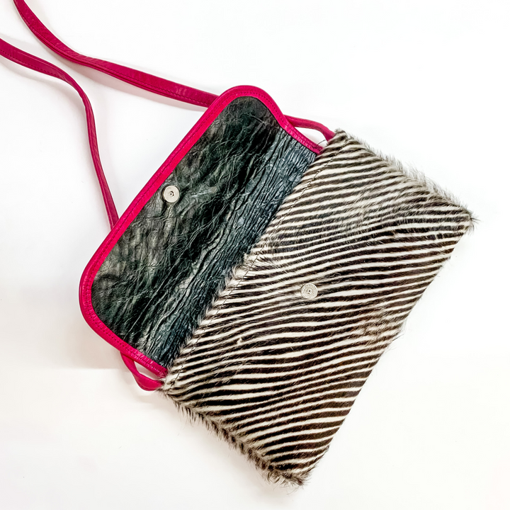 KurtMen Designs | Pink Crystal Cross Crocodile and Zebra Crossbody Clutch - Giddy Up Glamour Boutique