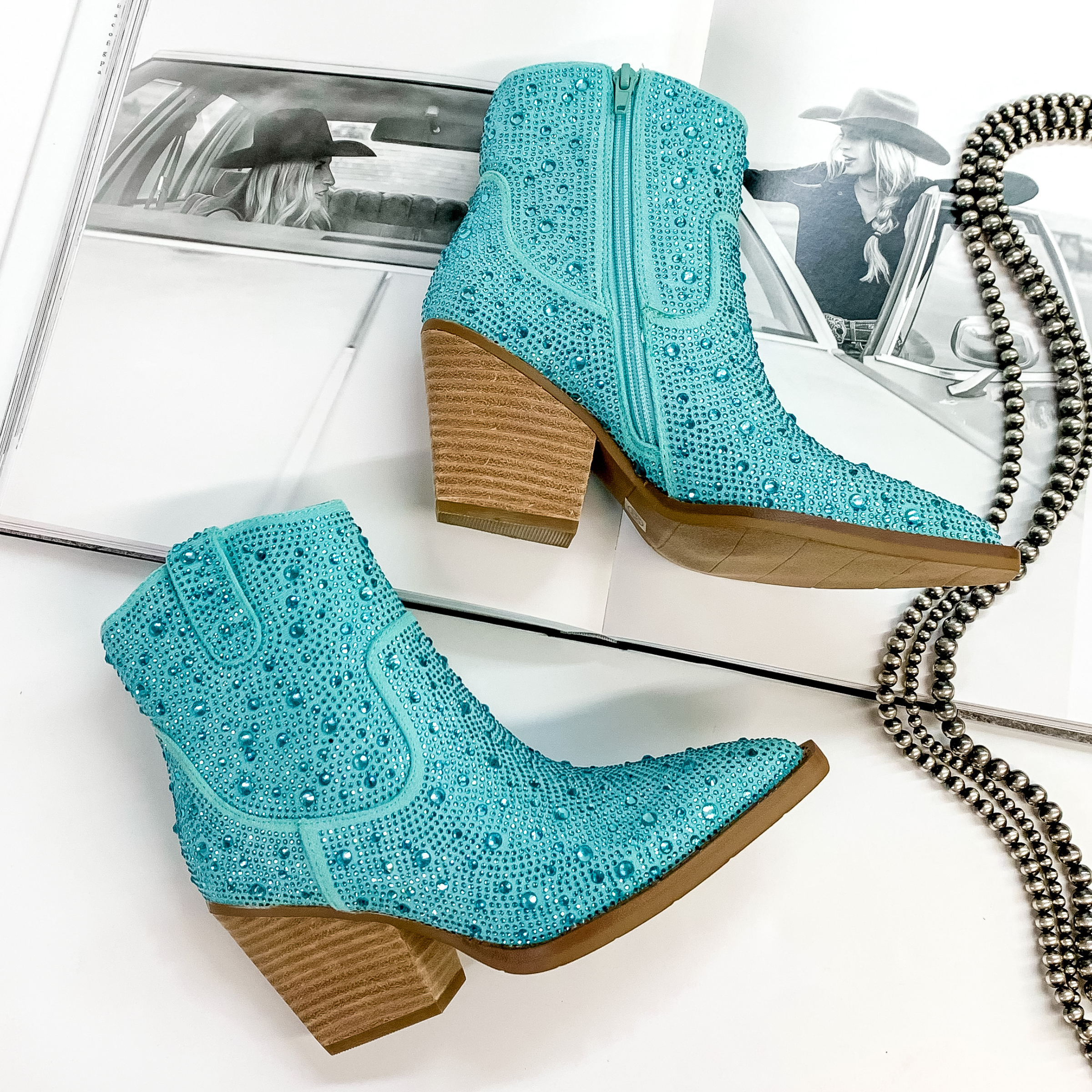 Turquoise 2025 cowboy booties