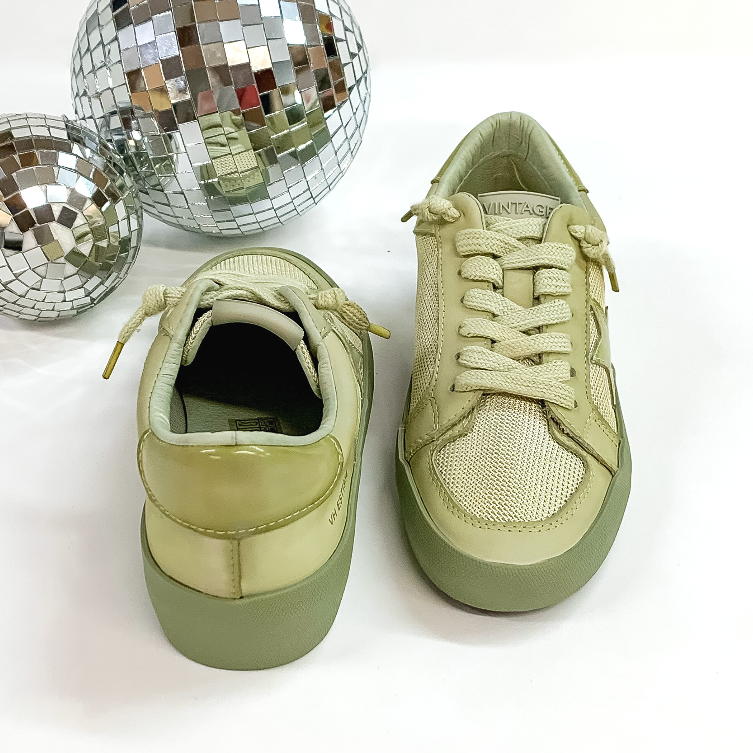 Vintage Havana | Extra Dip Dye Sneakers in Olive Green - Giddy Up Glamour Boutique