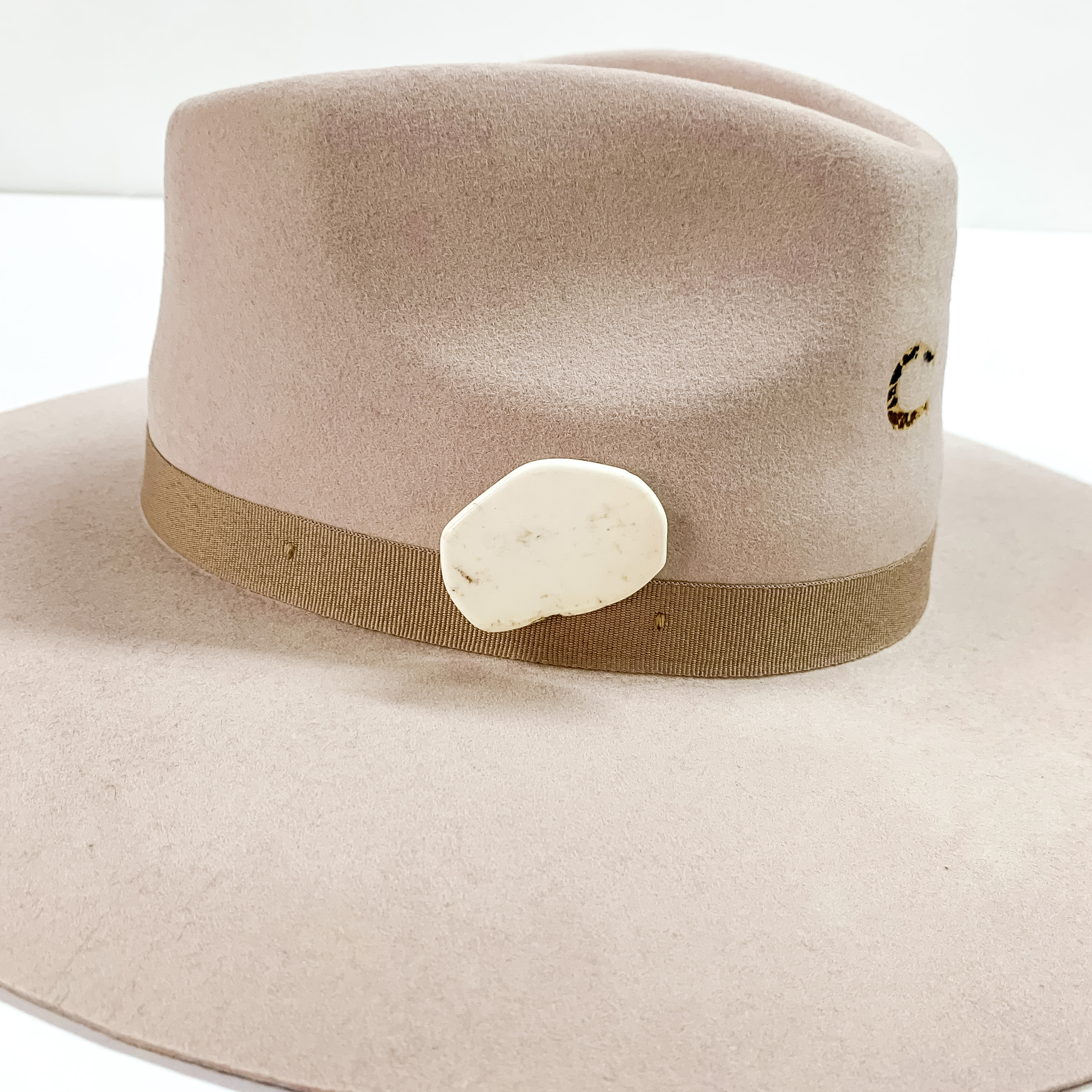 Faux Stone Slab Hat Pin in Ivory - Giddy Up Glamour Boutique