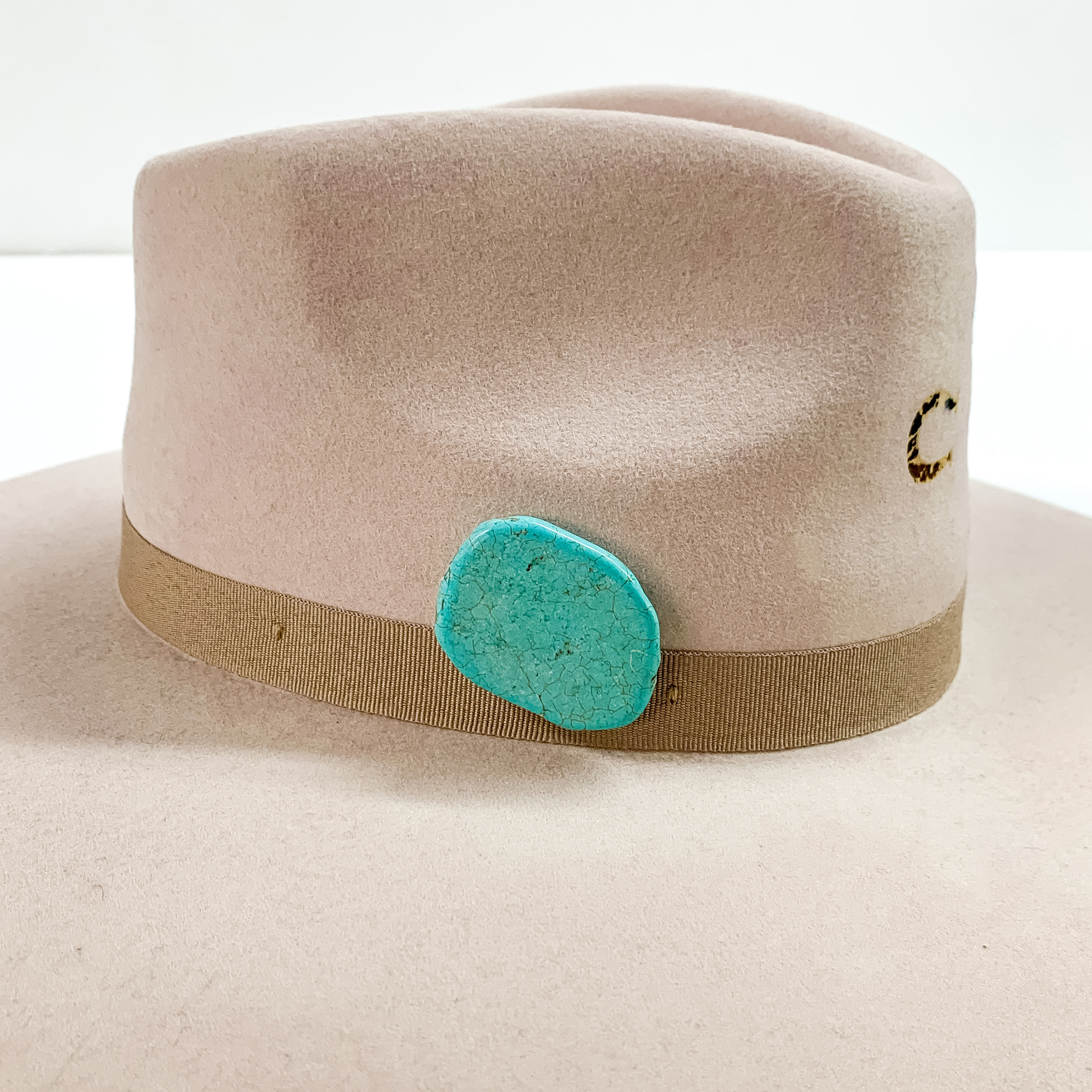 Faux Stone Slab Hat Pin in Turquoise - Giddy Up Glamour Boutique