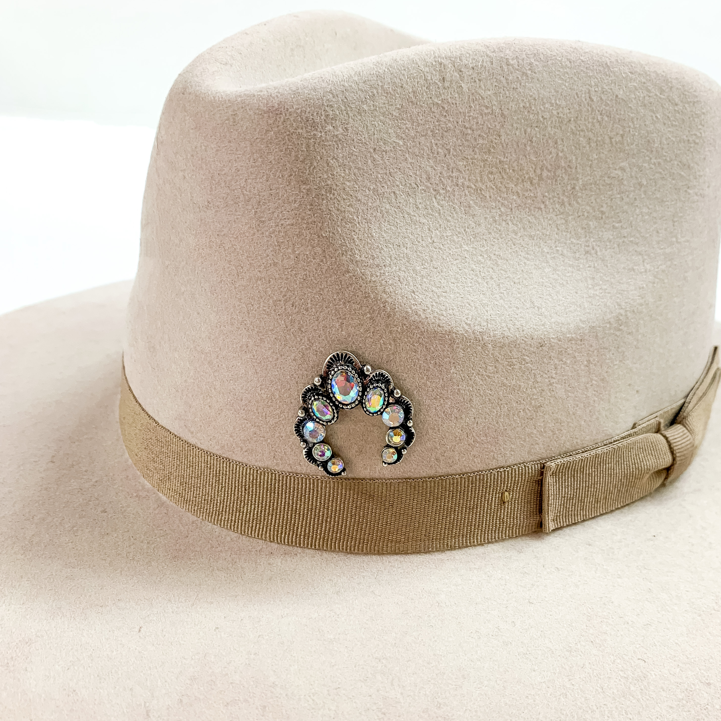 Naja Hat Pin with AB Crystals in Silver Tone - Giddy Up Glamour Boutique