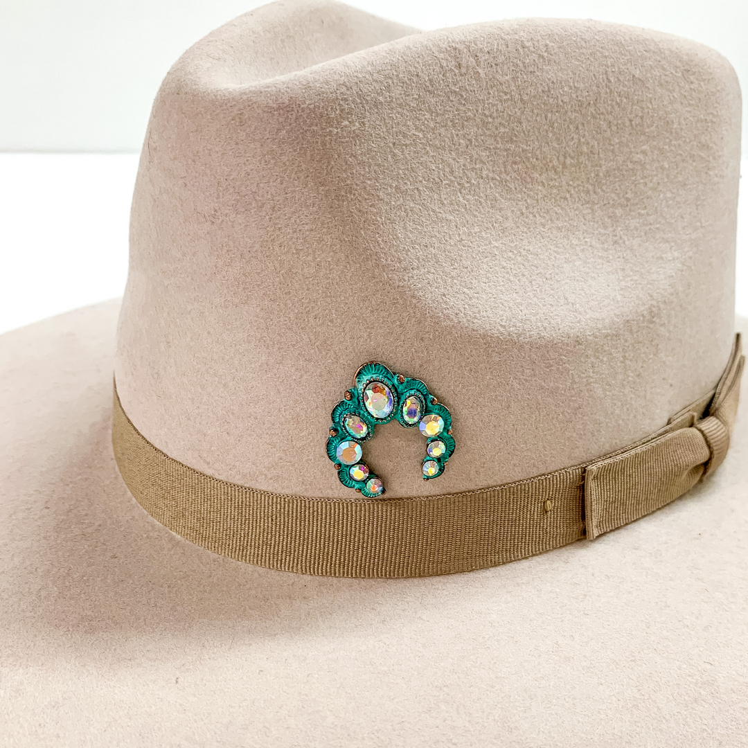 Naja Hat Pin with AB Crystals in Patina Tone - Giddy Up Glamour Boutique