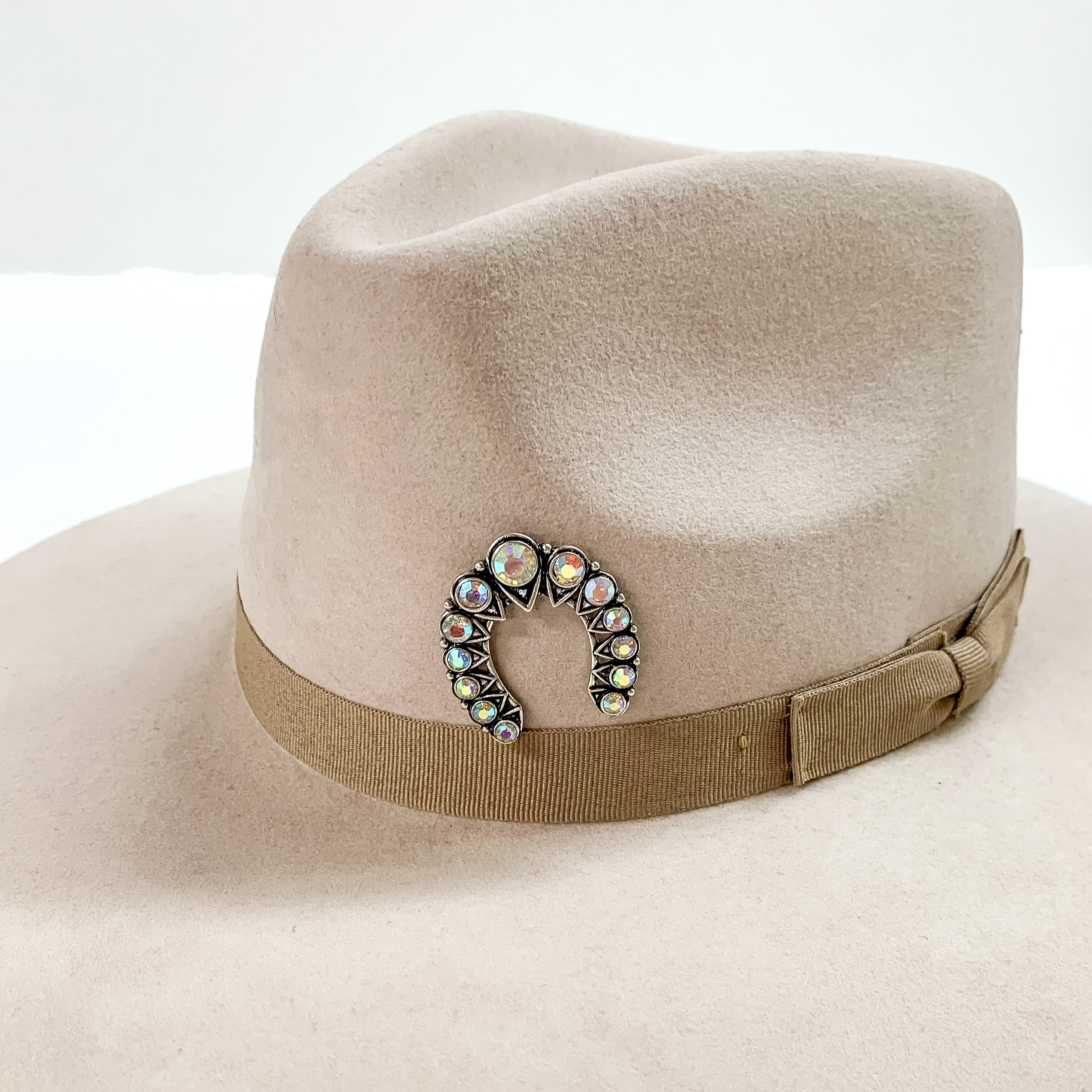 Large Naja Hat Pin with AB Crystals in Silver Tone - Giddy Up Glamour Boutique