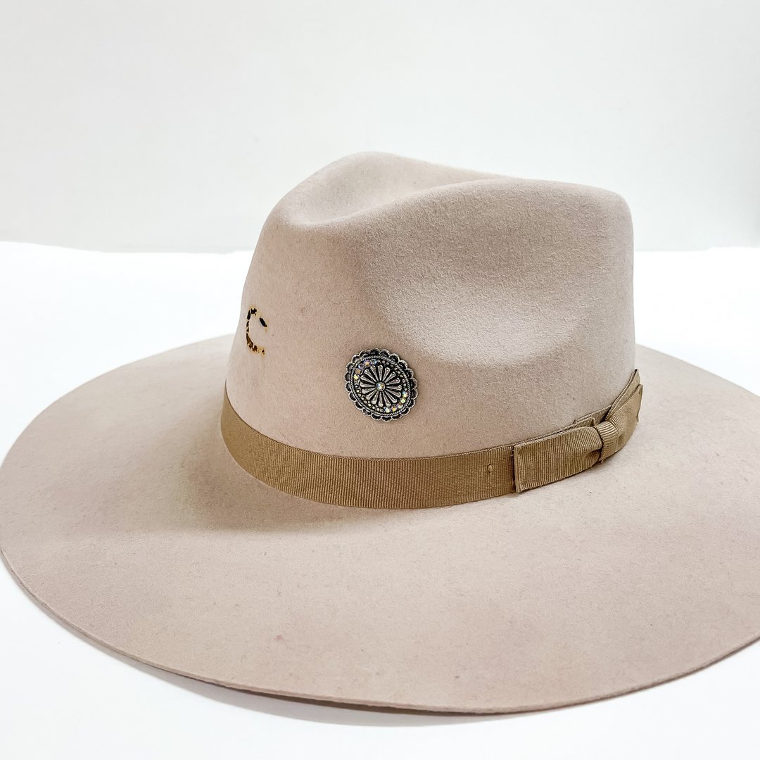 Oval Concho Hat Pin with AB Crystals in Silver Tone - Giddy Up Glamour Boutique