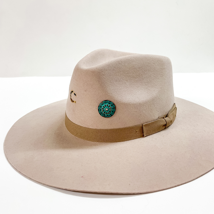 Patina Tone Engraved Concho Hat Pin - Giddy Up Glamour Boutique